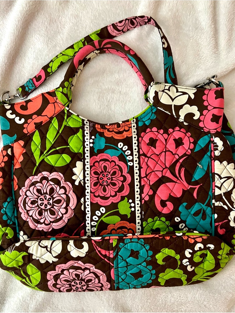 Quilted Floral Two-Way Tote in Pattern “Lola”